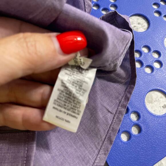 Express button up shirt men's XL violet purple with gray trim casual un tucked - Picture 4 of 13